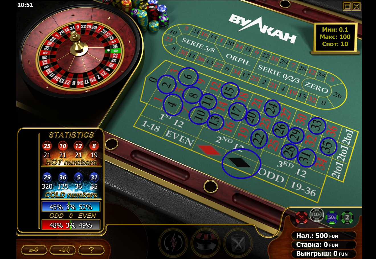 рулетка казино вулкан онлайн